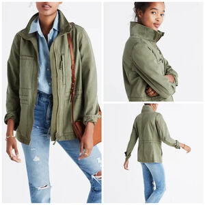 Madewell Fleet Jacket Small in Olive Green Military Utility cargo Surplus Wornx1